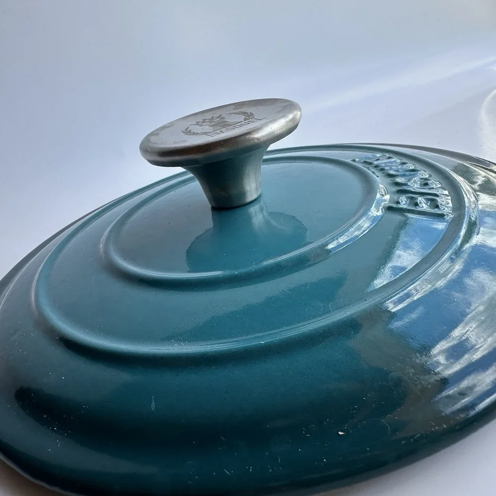 Basque Enameled Cast Iron Cookware Replacement Lid Only Teal
